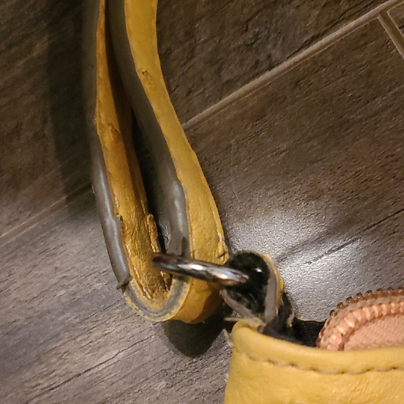 Merona Mustard Faux Ostrich Leather Crossbody Bag - Picture 6 of 6